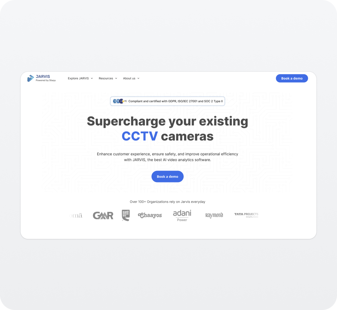 Supercharge your CCTV cameras landing page